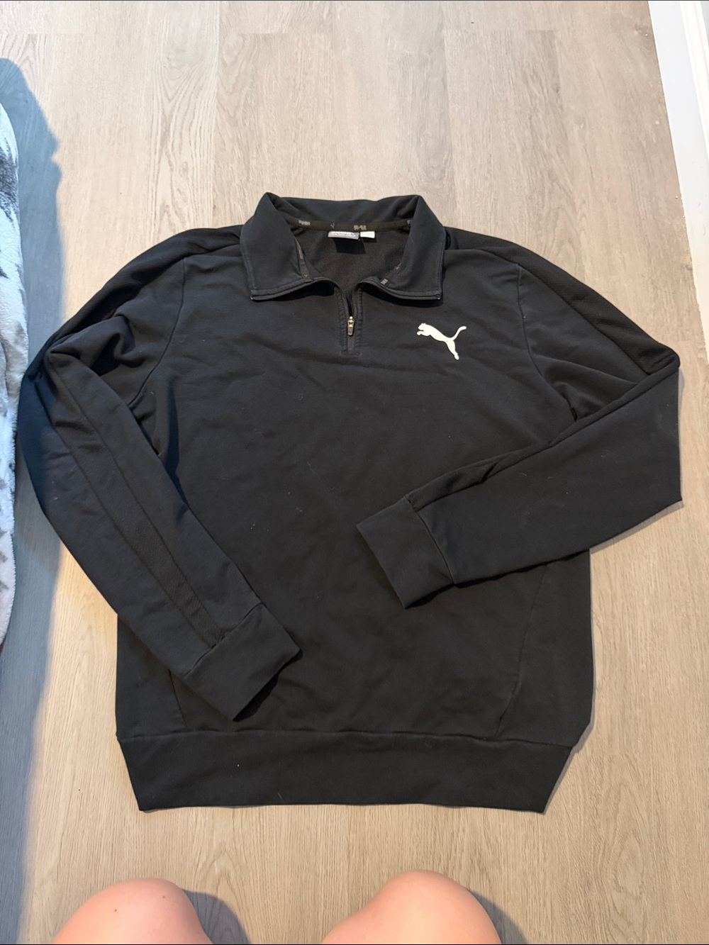 Puma Black Half-Zip Pullover with White Logo